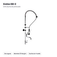 Grifo ducha de prelavado dos aguas con manetas 1/4 de giro Eratos GD-2 – medidas