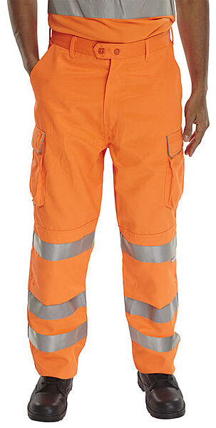 Orange Rail Spec Hi Vis Trousers 42" Waist