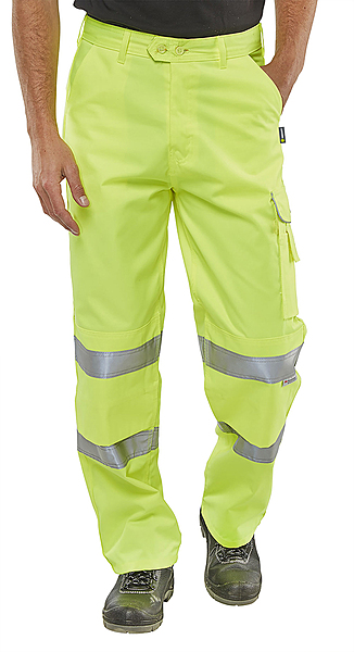 B Seen Yellow Hi Vis Combat Trousers 38"