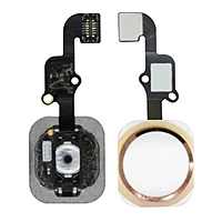 Apple iPhone 6s , 6s Plus - Replacement Home Button , Touch ID Flex Sapphire - Champaign Gold