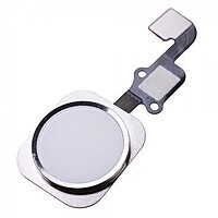 Apple iPhone 6s , 6s Plus - Replacement Home Button , Touch ID Flex Sapphire - White , Silver