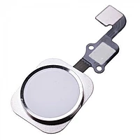Apple iPhone 6s , 6s Plus - Replacement Home Button , Touch ID Flex Sapphire - White , Silver