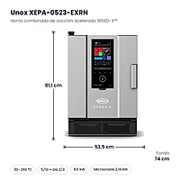 Horno combinado de cocción acelerada Unox SPEED-X™ 5 GN 2/3 XEPA-0523-EXRN – medidas