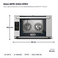 Horno de convección con humedad Unox BAKERLUX SHOP.Pro™ TOUCH 4 bandejas 600x400 XEFR-04EU-ETDV