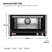 Medidas Savemah SHEL-603: 82 x 75.5 x 47.5 cm