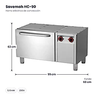Horno eléctrico de convección Serie 600 Savemah HC-90 – medidas