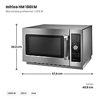 Horno microondas profesional 1.000 W Infrico HM 1001 M – medidas