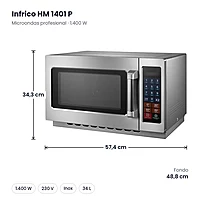 Horno microondas profesional 1.400 W Infrico HM 1401 P – medidas
