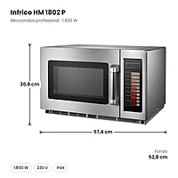 Horno microondas profesional 1.800 W Infrico HM 1802 P – medidas