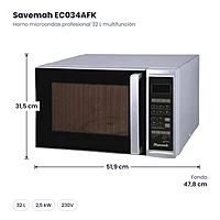 Horno microondas profesional 32 L multifunción Savemah EC034AFK – medidas