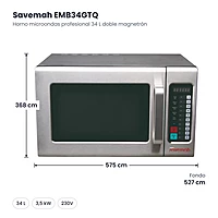 Horno microondas profesional 34 L doble magnetrón Savemah EMB34GTQ – medidas
