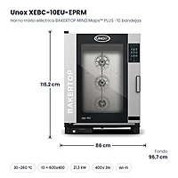 Horno mixto eléctrico Unox BAKERTOP MIND.Maps™ PLUS 10 bandejas 600x400 XEBC-10EU-EPRM – medidas