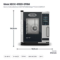 Horno mixto eléctrico Unox CHEFTOP MIND.Maps™ PLUS COMPACT 5 GN 2/3 XECC-0523-EPRM – medidas