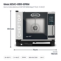 Horno mixto eléctrico Unox CHEFTOP MIND.Maps™ PLUS 5 GN 1/1 XEVC-0511-EPRM – medidas