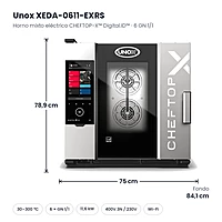 Horno mixto eléctrico Unox CHEFTOP-X™ Digital.ID™ 6 GN 1/1 XEDA-0611-EXRS – medidas