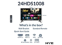 HYE 24" HD Ready Tizen OS WiFi Frameless Smart TV - 24HDS1008