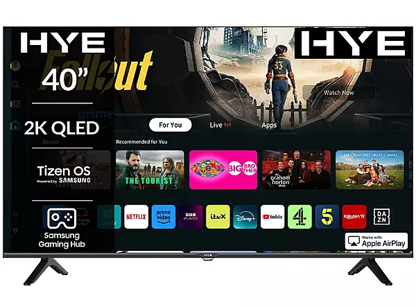 HYE 40" QLED 2K Tizen OS WiFi Frameless Smart TV - 40QLEDS1008