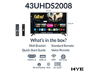 HYE 43" 4K QLED Tizen OS WiFi Frameless Smart TV - 43QLEDS2008