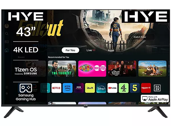 HYE 43" 4K QLED Tizen OS WiFi Frameless Smart TV - 43QLEDS2008