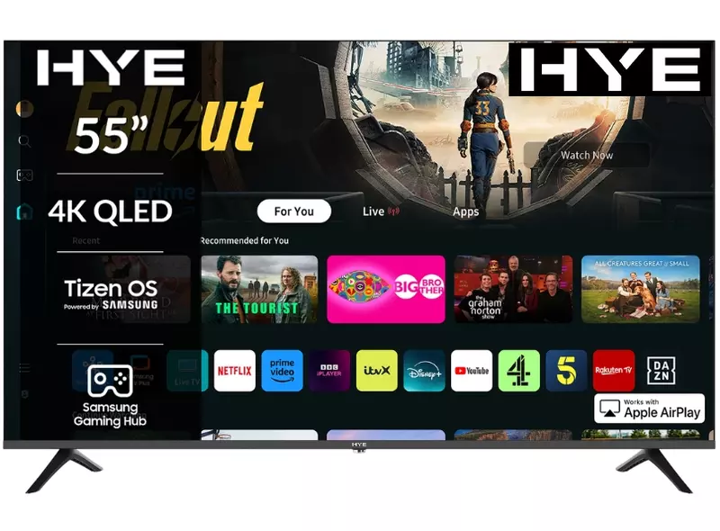 HYE 55" 4K QLED Tizen OS WiFi Frameless Smart TV - 55QLEDS2008
