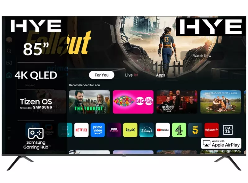 HYE 85" 4K QLED Tizen OS WiFi Frameless Smart TV - 85QLEDS2008