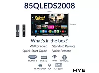 HYE 85" 4K QLED Tizen OS WiFi Frameless Smart TV - 85QLEDS2008