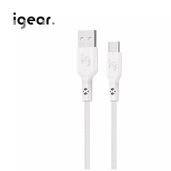 iGear Type C 1M 60W Nylon Braided Cable - White