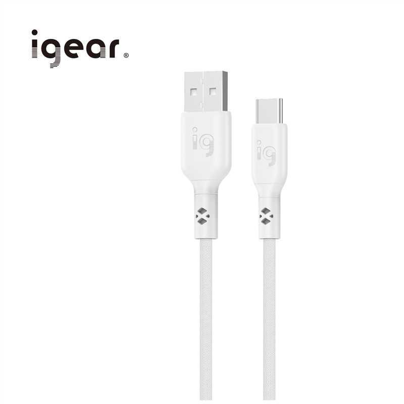 iGear Type C 2M 60W Nylon Braided Cable - White