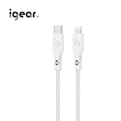 iGear Lightning to USB C 1M 60W PVC Silicone Cable - White
