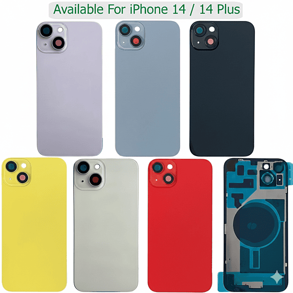 Apple iPhone 14 - Replacement Back , Rear Glass With Camera Lens & Brackets - No Logo - Starlight