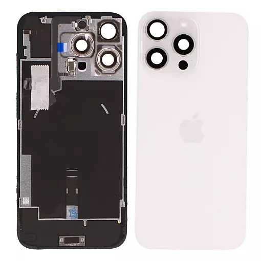 Apple iPhone 16 Pro Max - Back,Rear Cover Glass Panel - White Titanium - Original Pull - Reclaimed (Grade A)