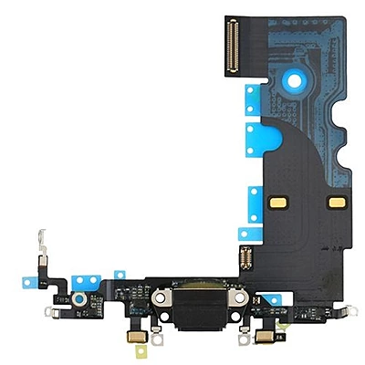 Genuine Apple SE (2nd Gen) - Replacement Lightning Charge Port Flex Assembly - Microphone - Black , Space Grey - Original
