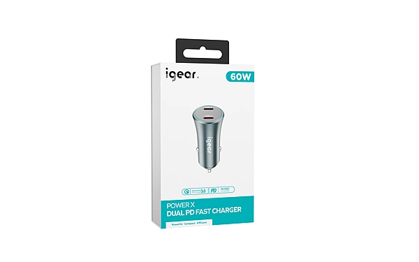 iGear Karbon Dual PD 60W Car Charger