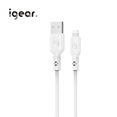 iGear Lightning 1M 60W PVC Silicone Cable - White