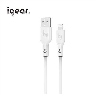 iGear Lightning 2M 60W PVC Silicone Cable - White