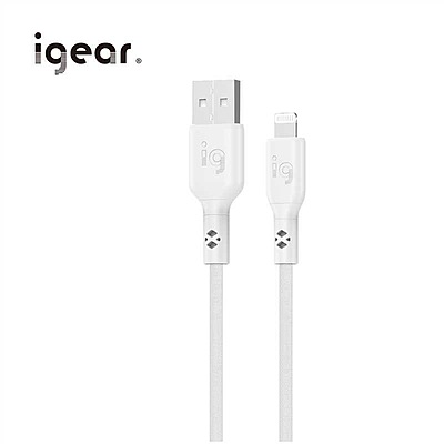 iGear Lightning 2M 60W Nylon Braided Cable - White