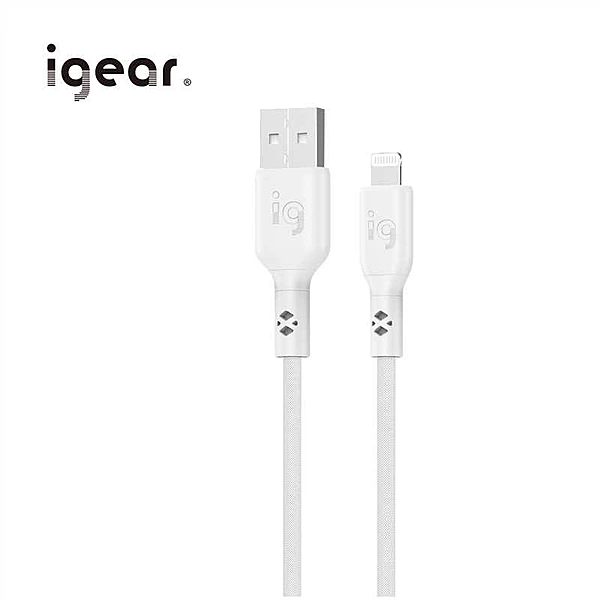 iGear Lightning 3M 60W Nylon Braided Cable - White