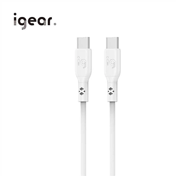iGear Type C to C 1M 60W PVC Silicone Cable - White