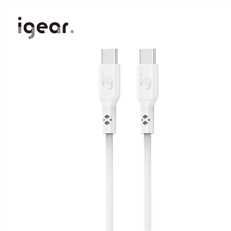 iGear Type C to C 1M 60W PVC Silicone Cable - White