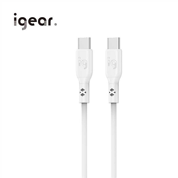 iGear Type C 2M 60W PVC Silicone Cable - White