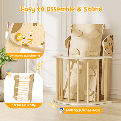 Многофункционален комплект за катерене 7в1 - Триъгълник на Пиклер, арка и рампа с дизайн Пиленце