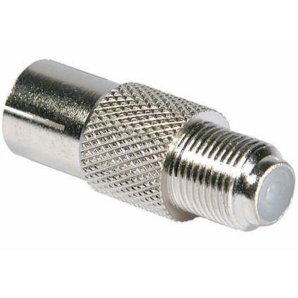 Nickel Plated F Socket to Coax Socket Adaptor
