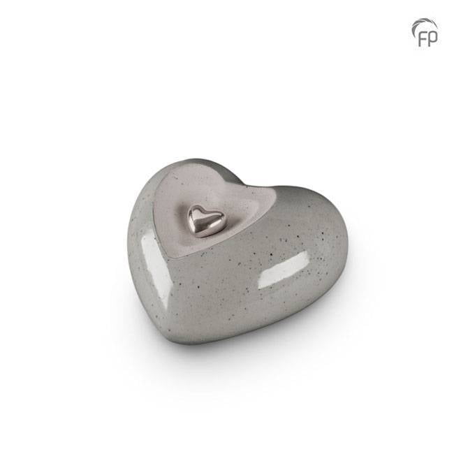 Keramische mini urn hart grijs Keramische mini urn hart grijs