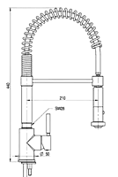 Grifo de 2 aguas ducha baja