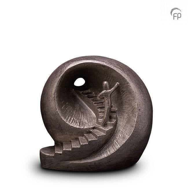 Keramische urn zilver Naar het licht Keramische urn zilver Naar het licht