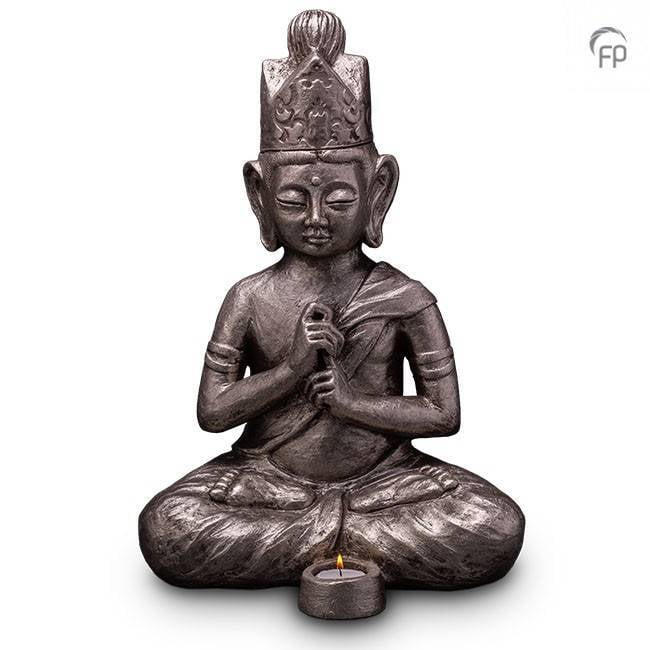 Keramische urn zilver Boeddha Keramische urn zilver Boeddha