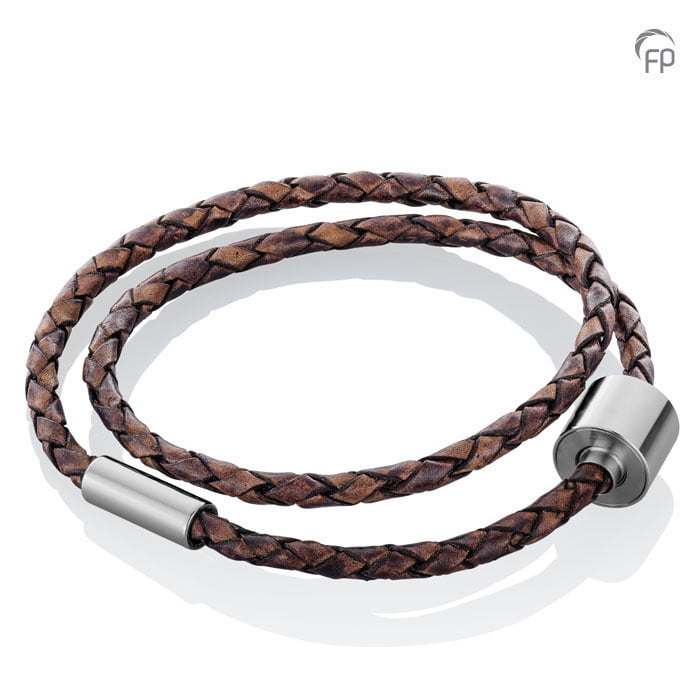 Tadblu Barrel bracelet Gevlochten Leder Bruin Tadblu Barrel bracelet Gevlochten Leder Bruin