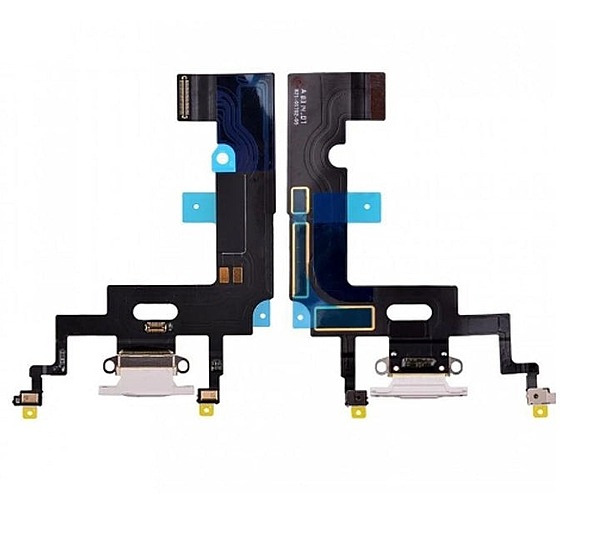 Genuine Apple iPhone XR - Replacement Charging Dock Flex Cable - Microphone - Thermal Sensor IC - White - Original