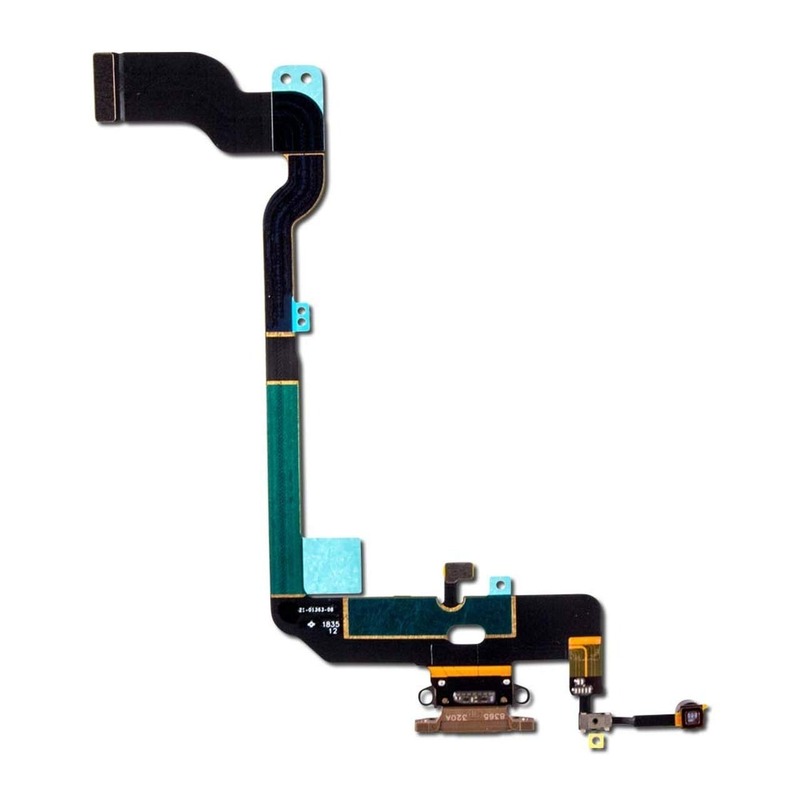 Apple iPhone XS - Replacement Lightning Charge Port Flex Assembly With Microphone - Gold - VE