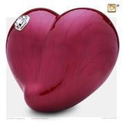 Grote LoveHeart Urn Rood Gemarmerd met Swarovski Grote LoveHeart Urn Rood Gemarmerd met Swarovski